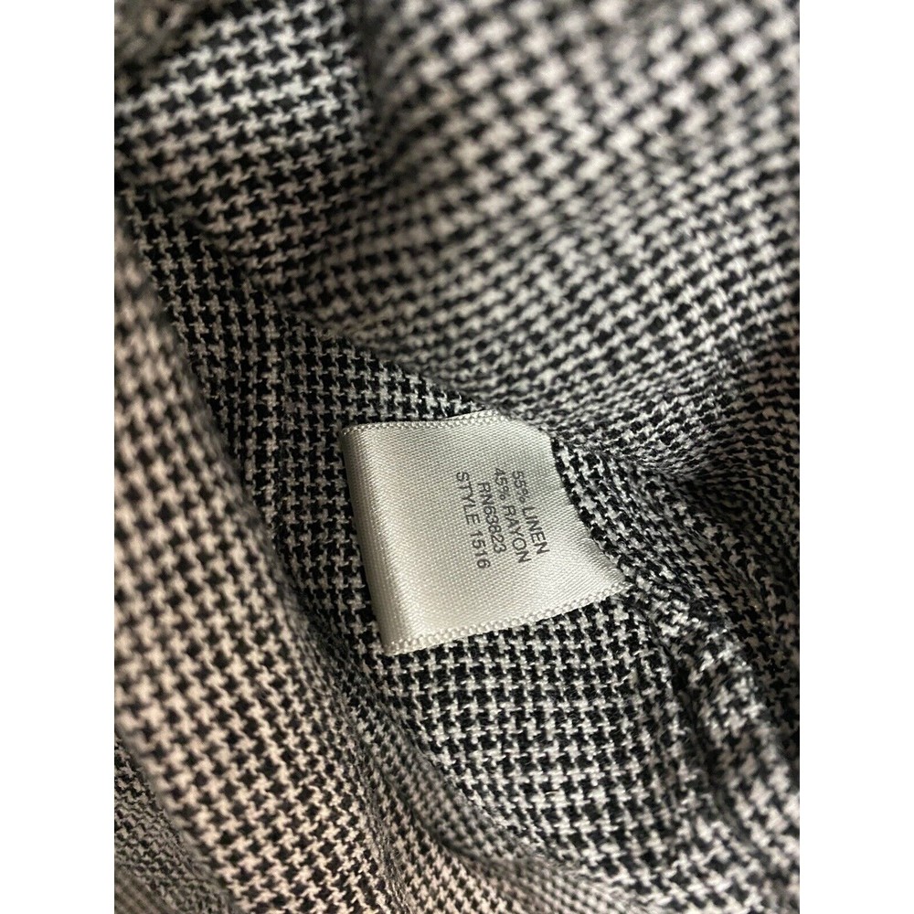 Christopher & Banks Full Zip Jacket Lightweight Women Sz Small Black White Linen - Picture 4 of 6